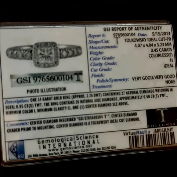 DIAMOND ENGAGEMENT RING AND WEDDING BAND - Size 6 - Picture 4 of 4